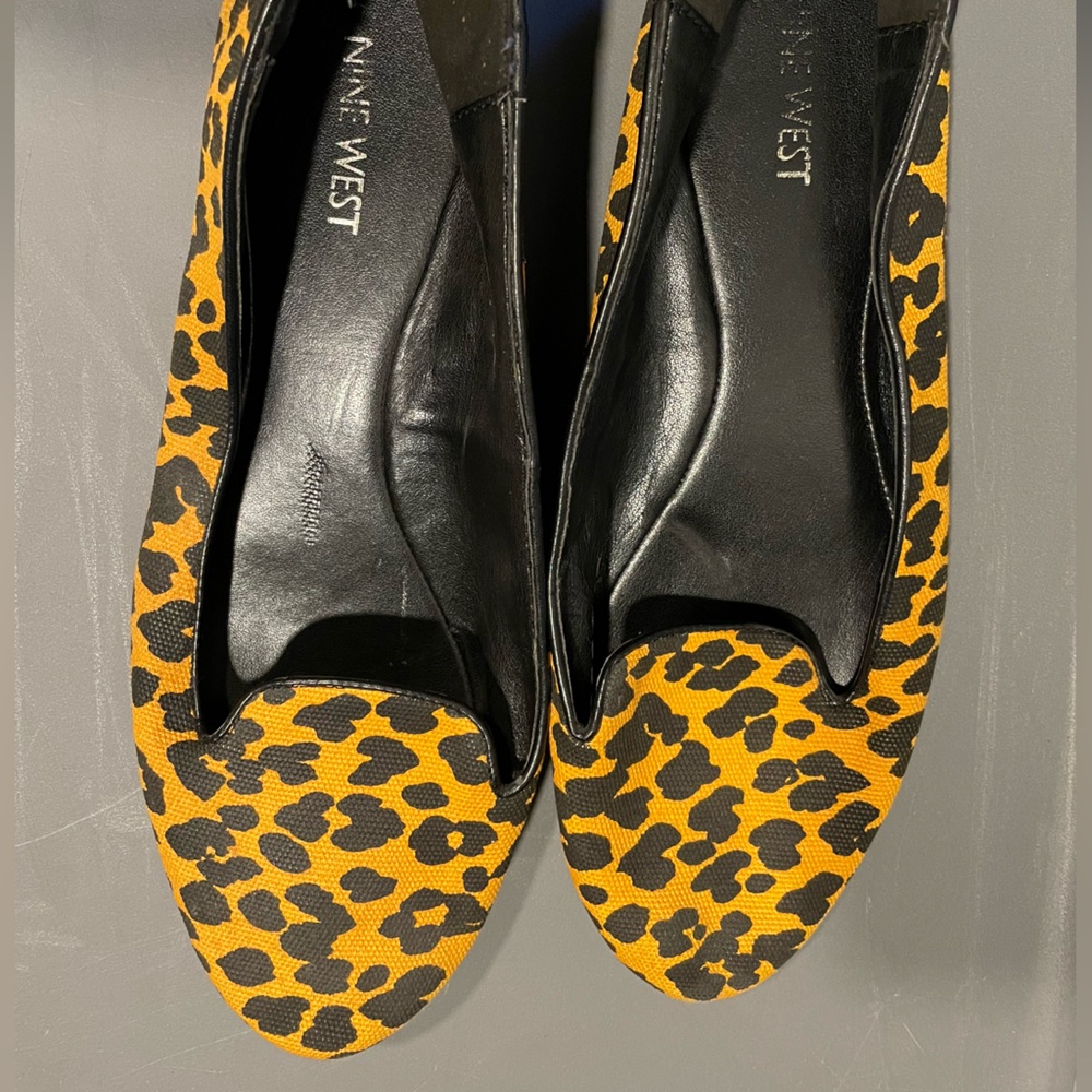 Nine West Leopard Print Flats in Yellow and Black